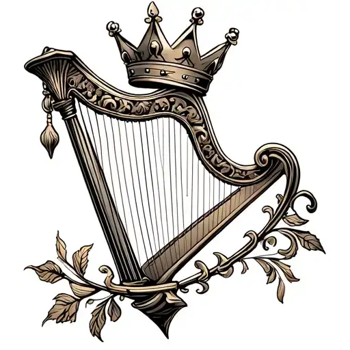 Harp With Crown Hanging