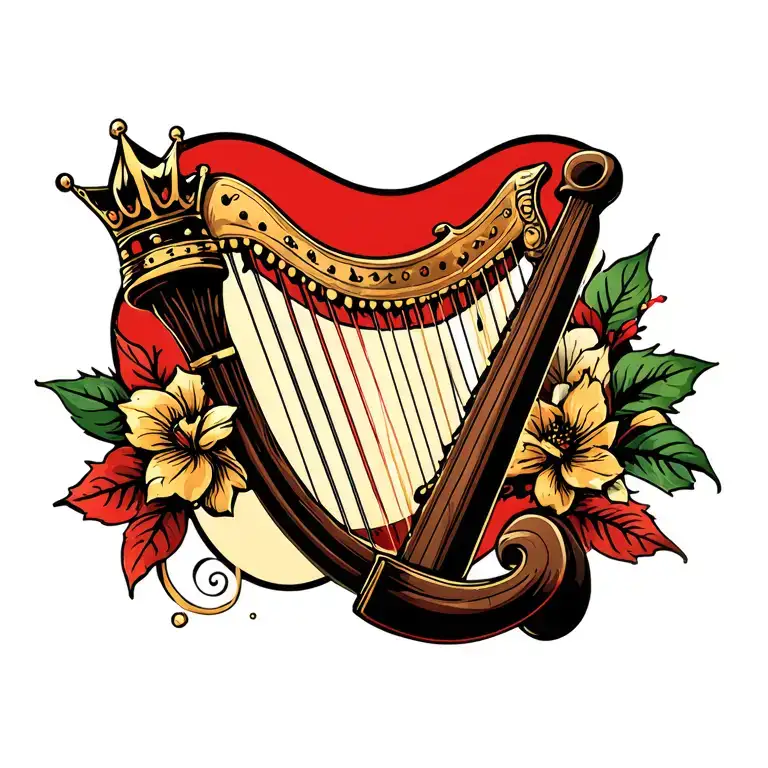 Harp With Crown Hanging