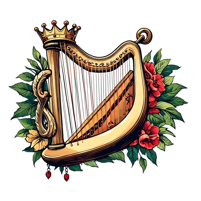 Harp With Crown Hanging
