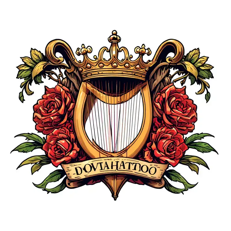 Harp With Crown Hanging