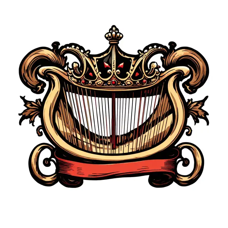 Harp With Crown Hanging