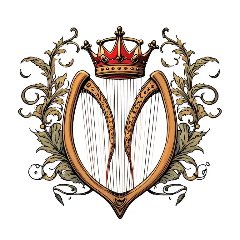 Harp With Crown Hanging