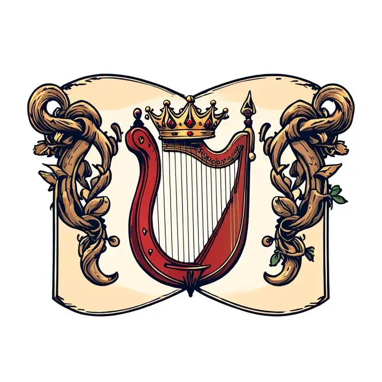 Harp With Crown Hanging