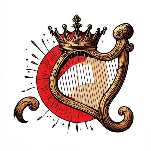 Harp With Crown Hanging
