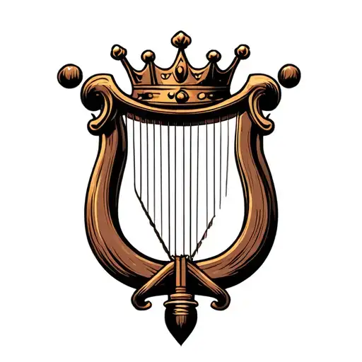 Harp With Crown Hanging