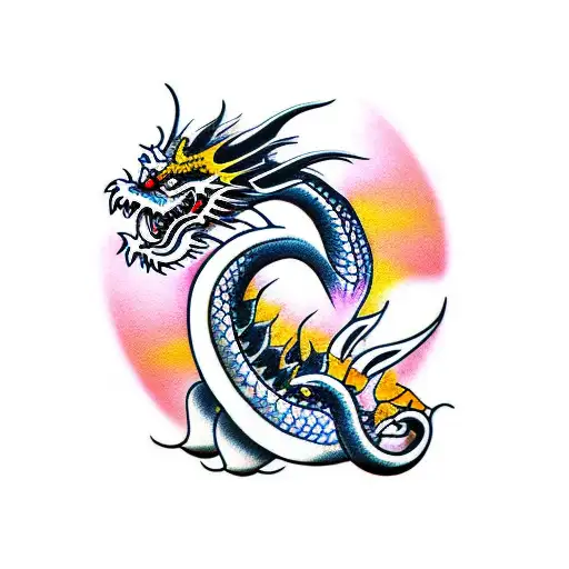 Japanese Dragon Stencil