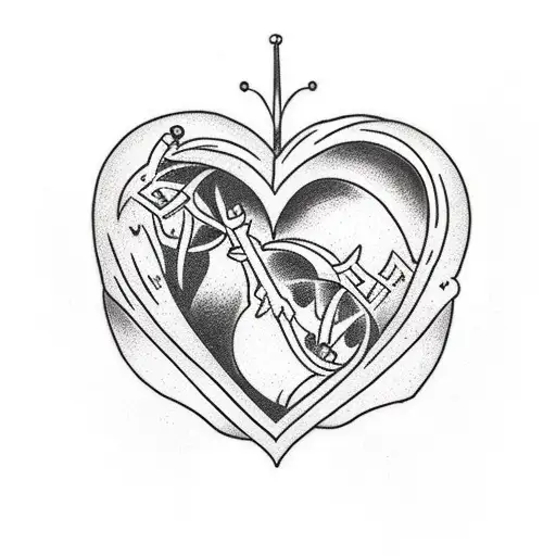 Heart Inside Top Of Hourglass