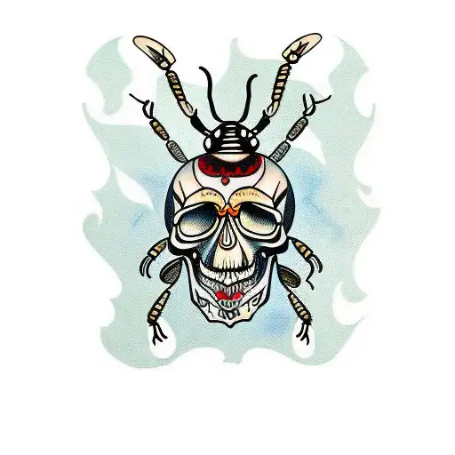 Chicano Beetle With Skull