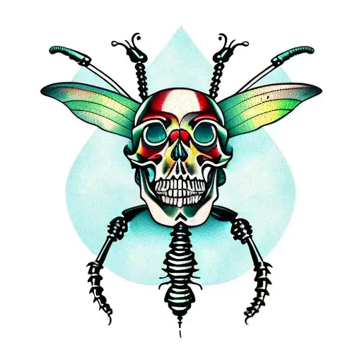 Chicano Beetle With Skull