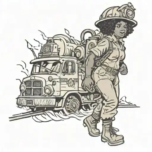 African American Woman That Is A Firefighter