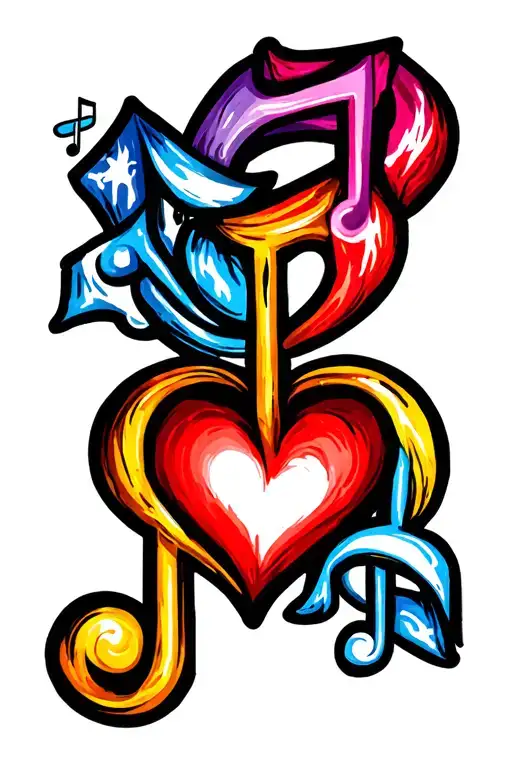 Music Note With Heart Shape