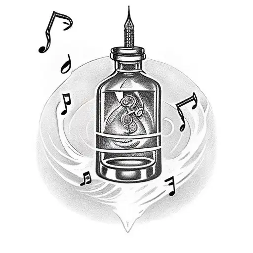 Potion Vial Swirling Music Notes