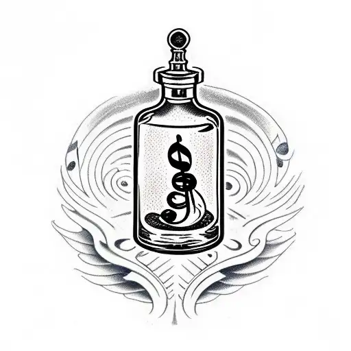 Potion Vial Swirling Music Notes