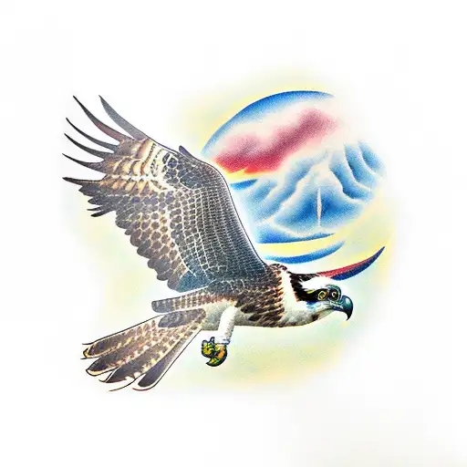 Osprey Bird Of Prey In Stoop