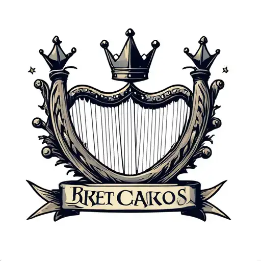 Crown With Harp Surrounded