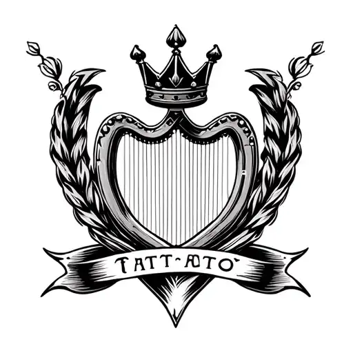 Crown With Harp Surrounded