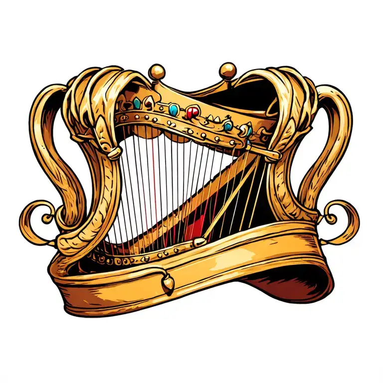 Crown With Harp Surrounded