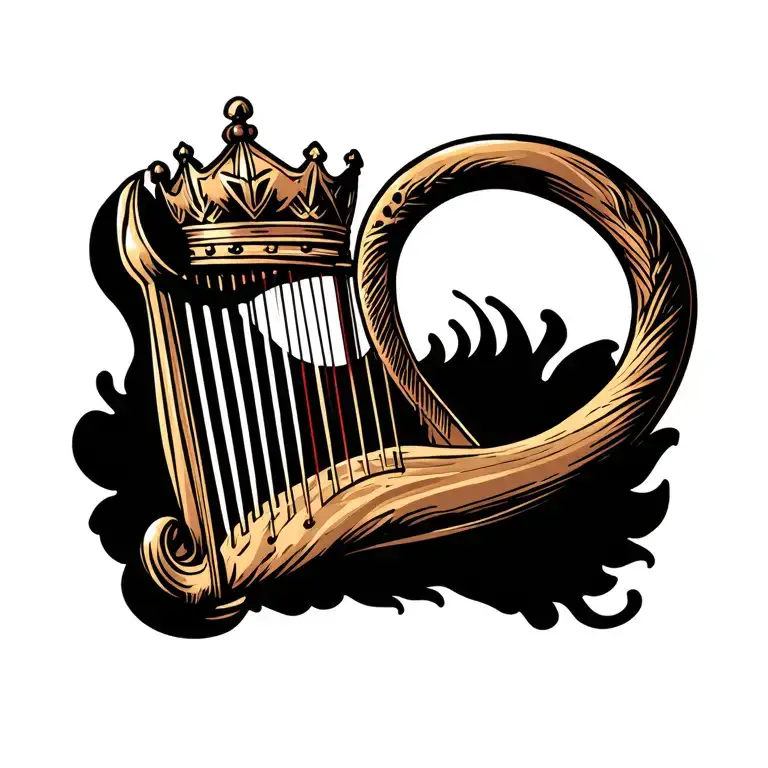 Harp With Crown Hanging