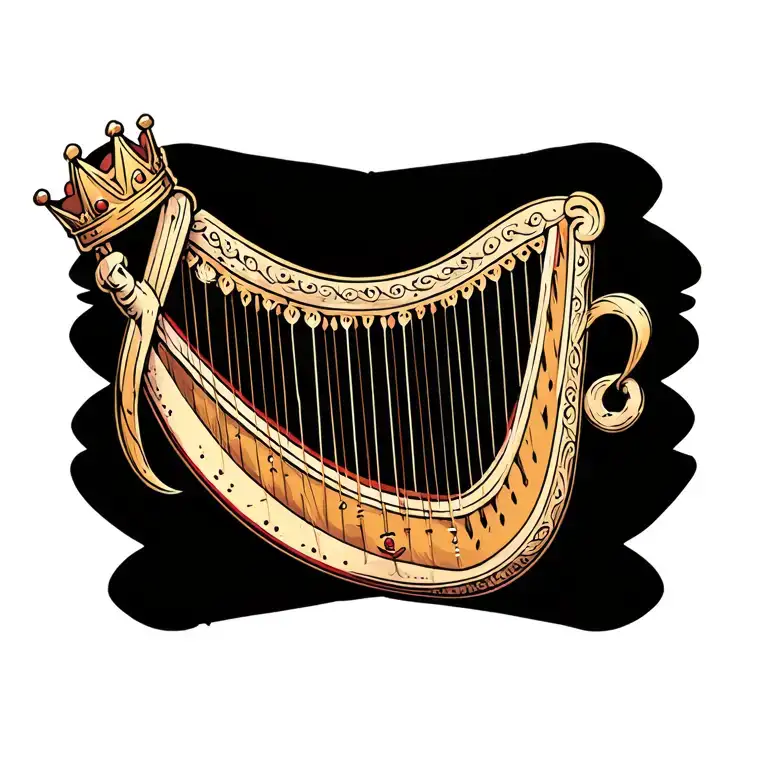 Harp With Hanging Crown