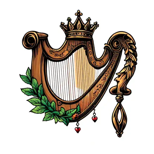 Harp With Crown Hanging