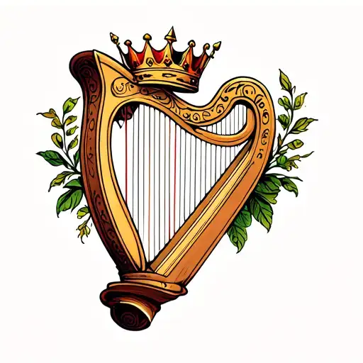 Harp With Crown Hanging