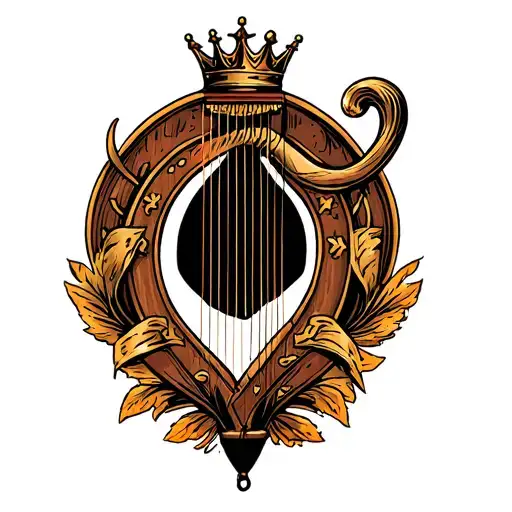 Harp With Crown Hanging