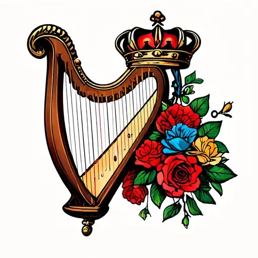 Harp With Crown Hanging