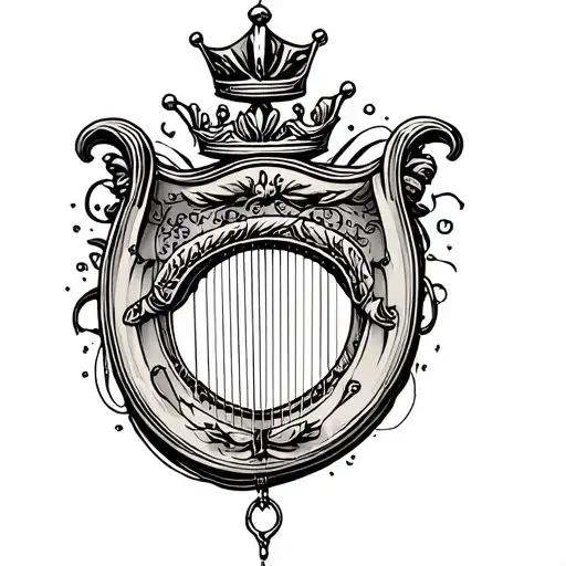 Harp With Crown Hanging