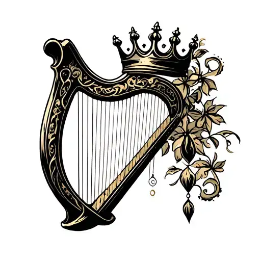 Harp With Crown Hanging