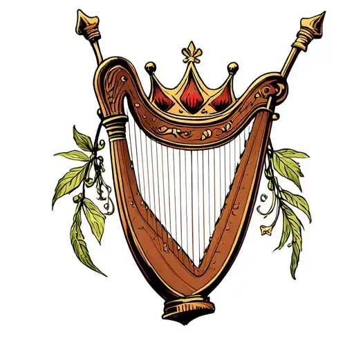 Harp With Crown Hanging