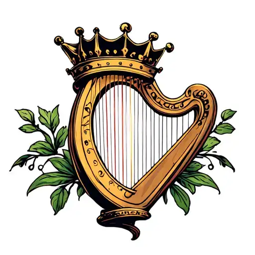 Harp With Crown Hanging H And R