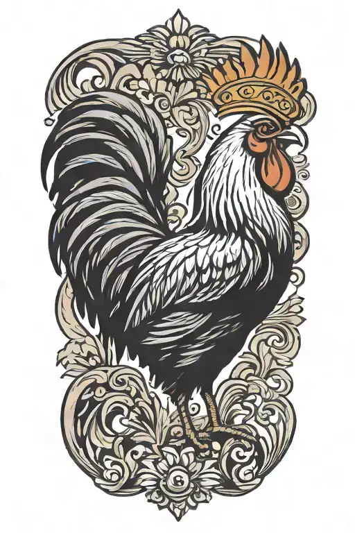 Polish Rooster Wearing A Crown