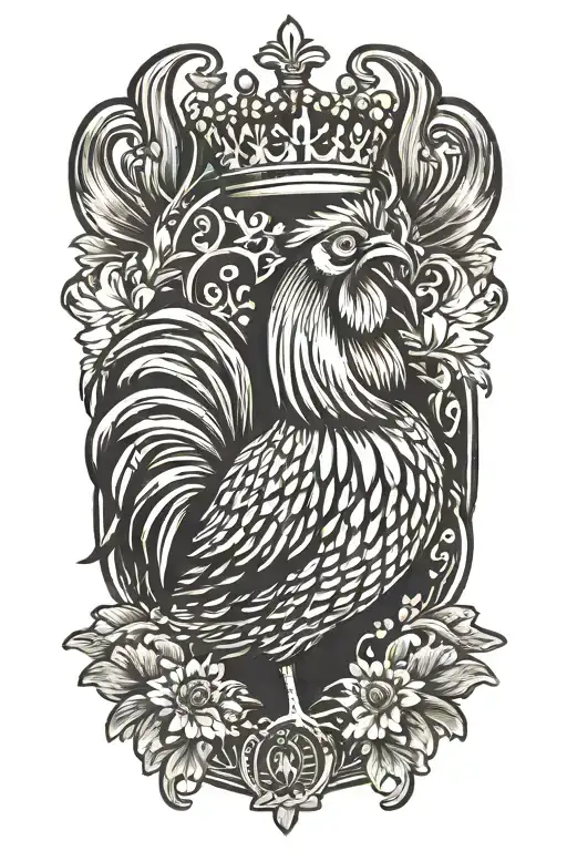 Polish Rooster Wearing A Crown