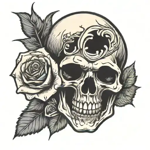 Skull And Rose