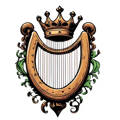 Harp With Crown Hanging H And R