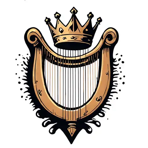 Harp With Crown Hanging H And R