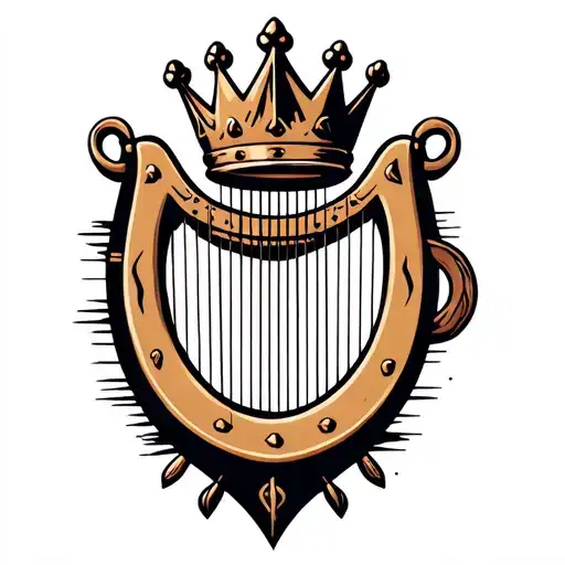 Harp With Crown Hanging H And R