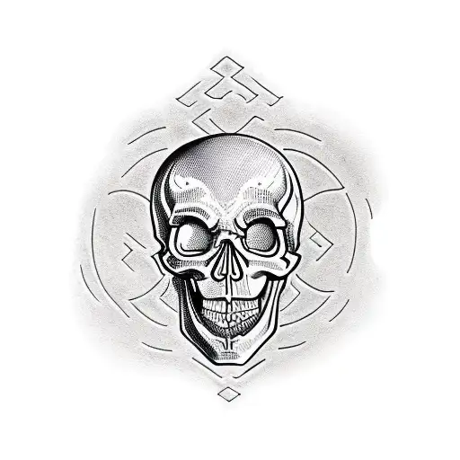 Skull With Maze Inside Open Top Of Skull