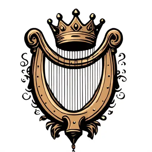 Harp With Crown Hanging H And R