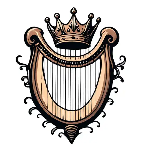 Harp With Crown Hanging H And R