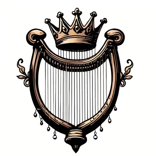 Harp With Crown Hanging H And R