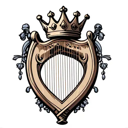 Harp With Crown Hanging H And R