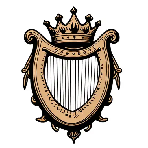 Harp With Crown Hanging H And R