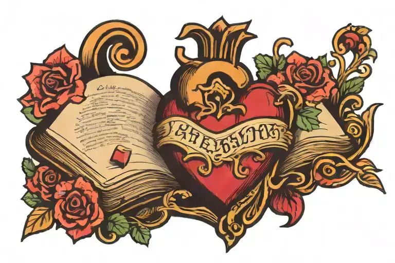 Heart With An Open Book Inside