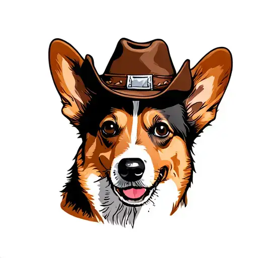 A Corgi Wearing A Cowboy Hat
