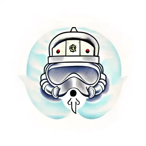 Ghost Wearing A Firefighter Helmet