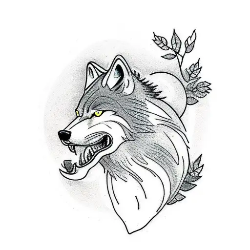 Wolf Howling In A Forest