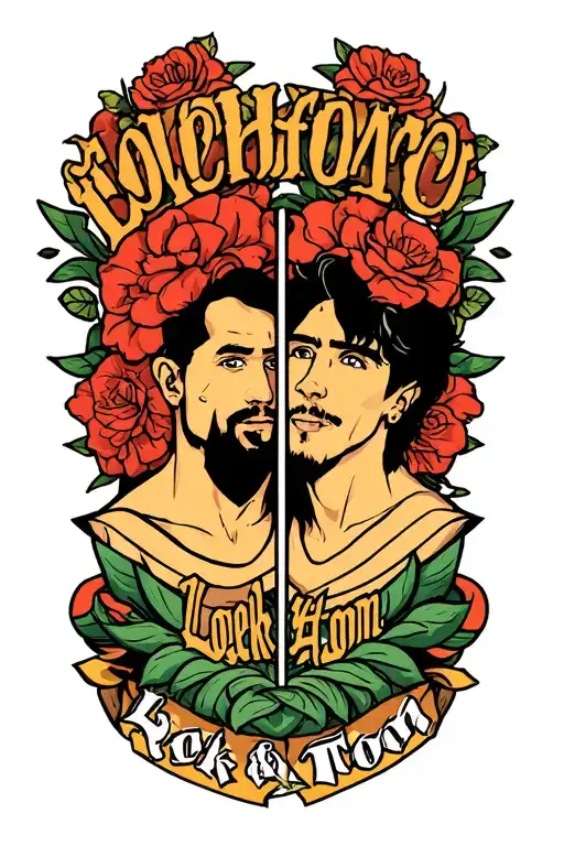 A Tattoo With The Names Loek And Toon With Milo From The Descendents