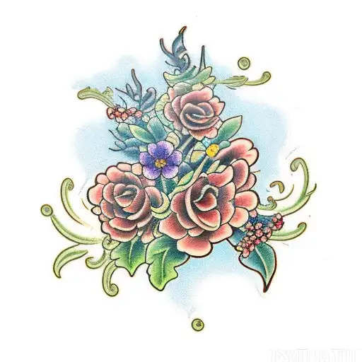 Vine With Licianthus Flowers