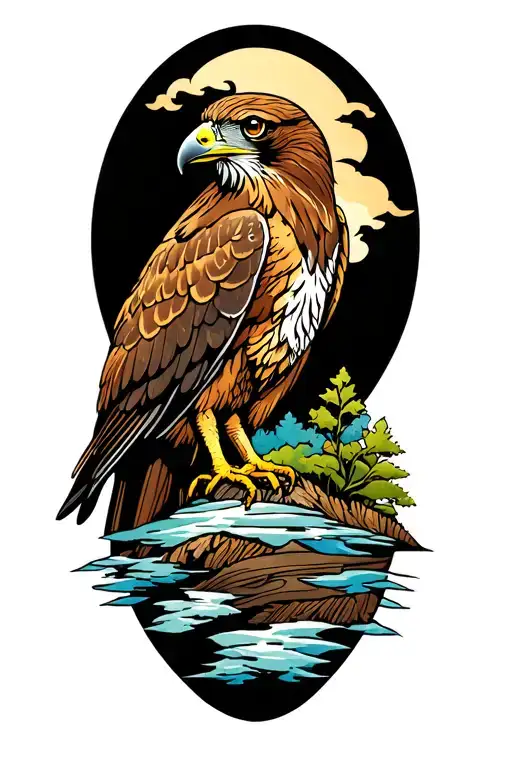 Red Tail Hawk Heavenly Landscape